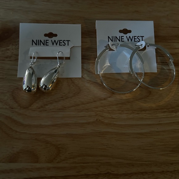 Nine West Jewelry - Nine West Silver Teardrop and Hoop Earrings